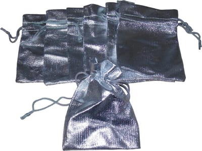 Geschenkzakjes/Cadeauzakjes/Sieradenzakjes zilver glinsterend set van 7 stuks.