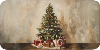 WC mat 120x60 cm - Antislip - Kerstboom - Versierd - Kleurrijk - Toiletmat - Vloermat - Douchemat - Toilet tapijt - Toiletmatten