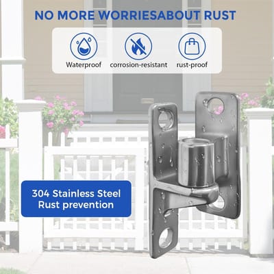 Dailygoods- Poortscharnieren Roestvrij Staal - 2 Stuks Zware Vrouwelijke/Mannelijke Scharnieren - Muurmontage - Niet-Lasbare Poort Hardware - 272kg Capaciteit - Geschikt voor Boerderijpoorten/Houten Omheiningen