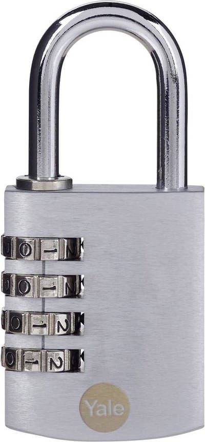 Yale - Messing Hangslot met Cijferslot - 40 mm - Verchroomd