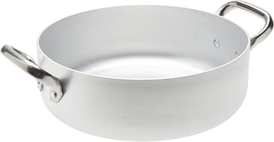 Aluminium Inductie Stoofpan 28 cm met 2 Handgrepen - Zilver/Zwart