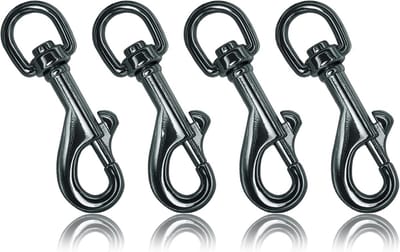 Karabijnhaak met draaischarnier - Set van 4 stalen karabijnhaken 65 mm voor paracord hondenriem en hondenhalsband