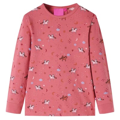 vidaXL - Kinderpyjama - met - lange - mouwen - 128 - oudroze