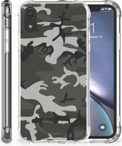 Apple iPhone Xr Doorzichtige Silicone Hoesje Army Light