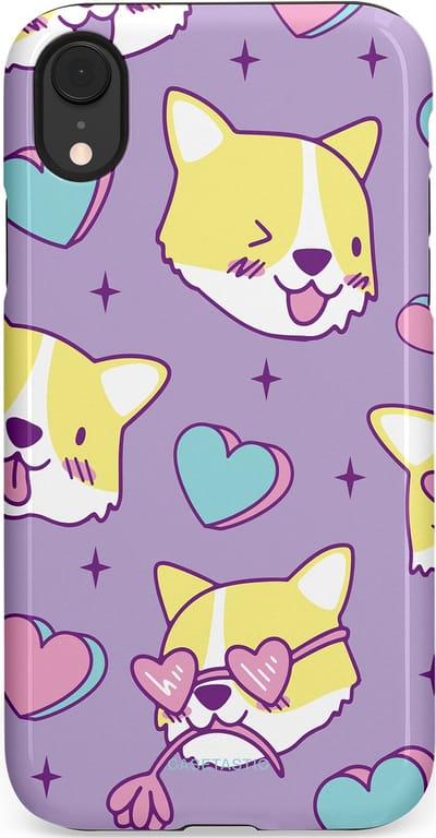 Casetastic Hoesje Geschikt voor Apple iPhone Xr - Stijlvolle Beschermende Duo-layer Case - Liefde is een Corgi