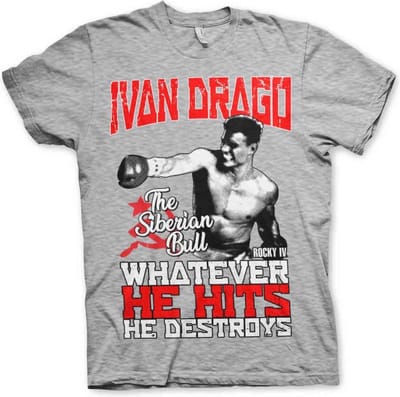 Rocky Heren Tshirt -S- Ivan Drago The Siberian Bull Grijs