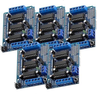 5x Motor Driver Shield voor Arduino: 4 Kanaals DC & Stappenmotor Besturing