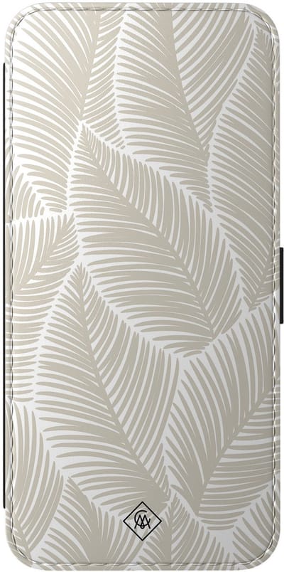 Casimoda® bookcase - Geschikt voor Samsung Galaxy A57 - Hoesje met pasjeshouder - Palm Leaves Beige - Bruin/beige - Kunstleer