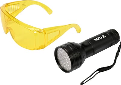 Professionele UV-Lekdetectieset - 51 LED - 395 nm - Inclusief UV-Beschermbril - Krachtige Inspectielamp