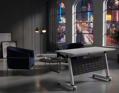 Opvouwbare Mobiele Vergadertafel met Flip-Top – Rechthoekig Trainingsbord op Wielen – Ruimtesparende Kantoor- en Conferentietafel – Pak van 3 | Casa Serena – Afmetingen op aanvraag – Casa Dorada