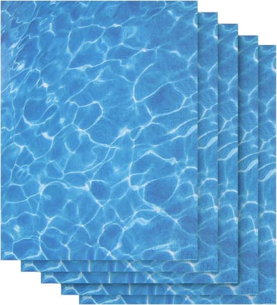 5 Vellen Gecoat Papier Watergolf Stickers voor Diorama's - Kunstmatige Water Effecten voor Miniatuur Meren, Rivieren en Landschapsdecoratie
