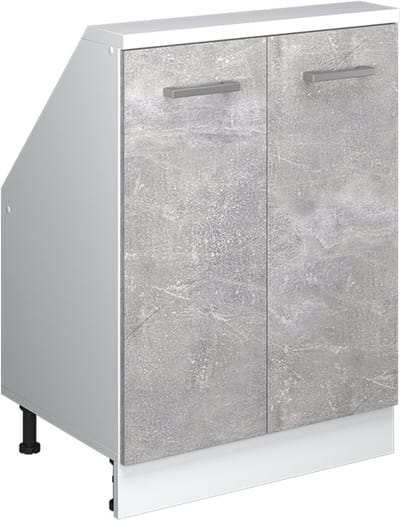 Vicco Rion Kast voor schuine wand – met 2 deuren Beton/Wit