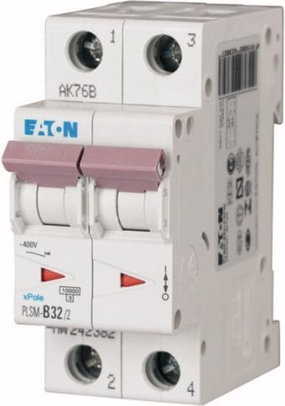 Eaton Installatieautomaat PLSM-C32/2-MW , C 32A , 2 Polig , 10 kA