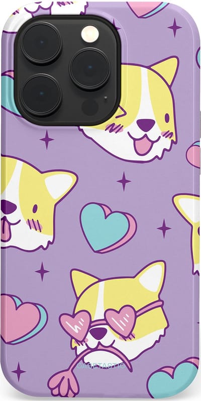 Casetastic Hoesje Geschikt voor Apple iPhone 14 Pro Magsafe - Stijlvolle Beschermende Duo-layer Case - Liefde is een Corgi