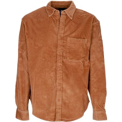 Herenoverhemd met lange mouwen Gedurfd corduroy overhemd Cashewnoten