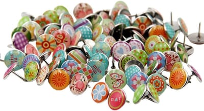 50 Gekleurde Decoratieve Punaises met Ronde Kop - Ideaal voor Kaarten en Prikborden
