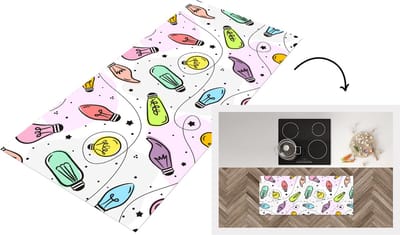 Keukenloper - Loper keuken - Pastel - Regenboog - Lamp - Patronen - 120x50 cm - Keukenloper vinyl