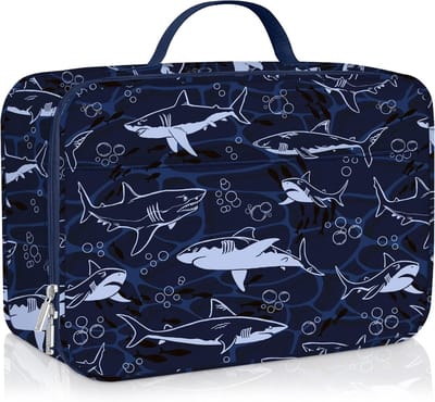 Thijox - Geïsoleerde Lunchtas voor Kinderen - Thermische Koeltas met Zeedieren Motief - Blauw - Ideaal voor School, Picknicks, en Peuters - Grootte 26