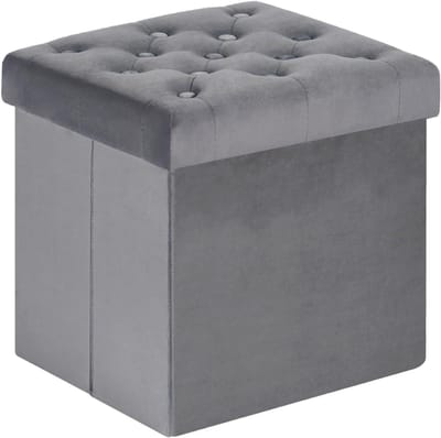RVV® Voetenbankje of poef - Voetenbankje - Poef - Hockers en poefen - Grijs - 40cm x 40cm x 40 cm