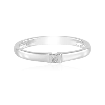Cavill - Zilveren ring met I3 H diamant 0 054 ct princess cut - 925 Sterling zilver gerhodineerd - Elegant minimalistisch ontwerp - Ring 22x21 mm