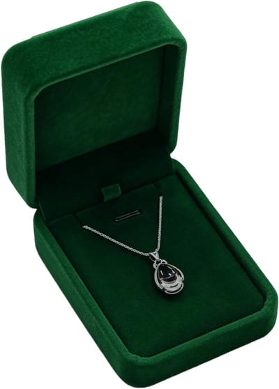 Fluwelen groene sieraden doos 7 x 10 x 4 cm voor armbanden en kettingen, perfect als geschenkdoos voor verjaardagen en bruiloften, sieraden organizer voor jubilea