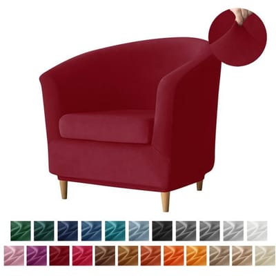 Split Velvet Club Tub Fauteuils Stoelhoezen Stretch Effen Kleur Sofa Hoes Sofa Bankhoes Voor Bar Met Zittinghoes