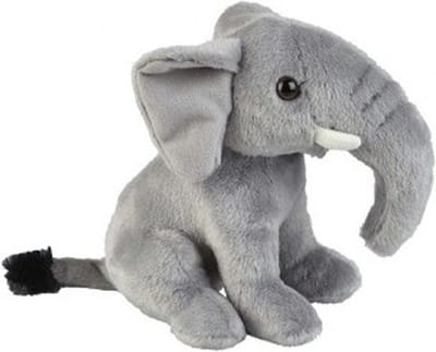 Ravensden pluche knuffel dier Olifant - grijs - 18 cm - olifanten knuffels - safari dieren - cadeau