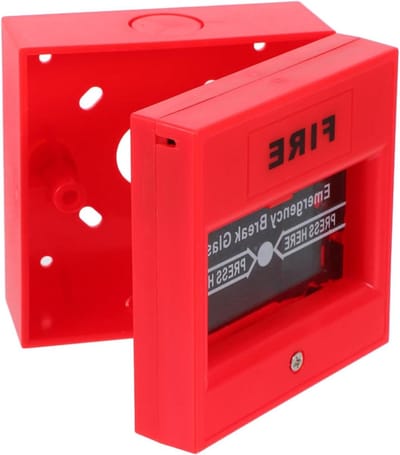 Hand Brandmelder Knop - Noodschakelaar Alarm - Noodsituaties Melden - Handmatige Bediening - 8.5 x 8.5 x 5 cm - Rood
