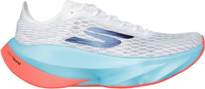 Skechers SKX AERO TEMPO Dames Sportschoenen - Wit / Turquoise / Coral