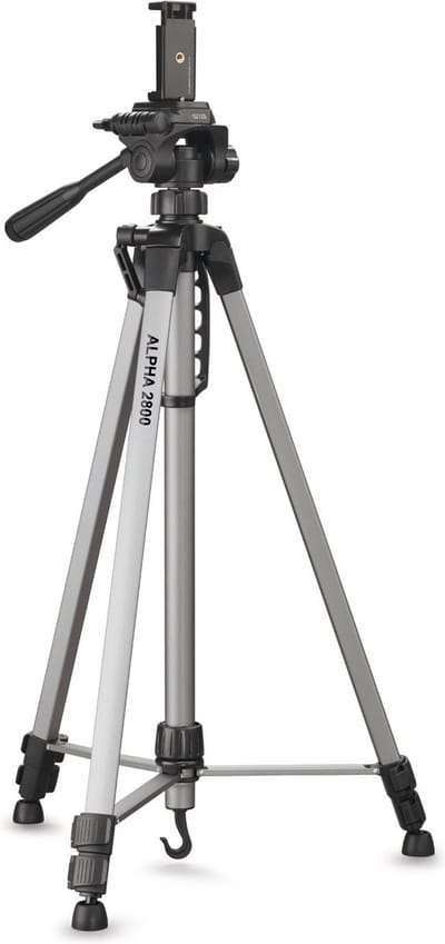 Cullmann Alpha 2800 Mobile | Aluminium statief voor smartphone en camera | Kleur: zilvergrijs