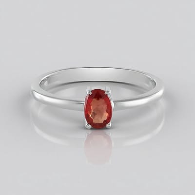 Cavill - Zilveren Ovale Robijn Ring 0,472 ct - 925 Sterling Zilver Platina Plated - Elegant Minimalistisch Sieraad - Tanzania Robijn Ring Maat 20