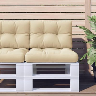 Palletkussens 2 stuks - Bankkussens buiten - Buiten zitten - Waterbestendig polyester - 60x60 cm - Beige