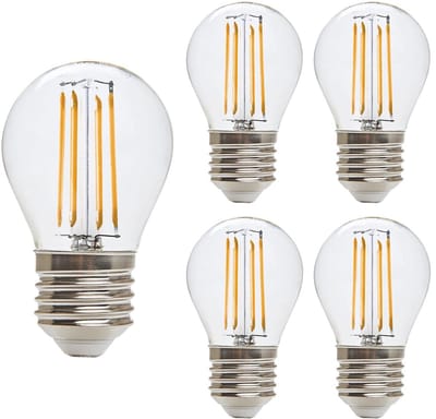 Kobi LED Filamentlamp E27 4W - 470lm - 3000K - 360° Licht - 230V - Kaarsvorm - Voor Woonruimte, Bedlamp of Vintage Armaturen - 5 stuks