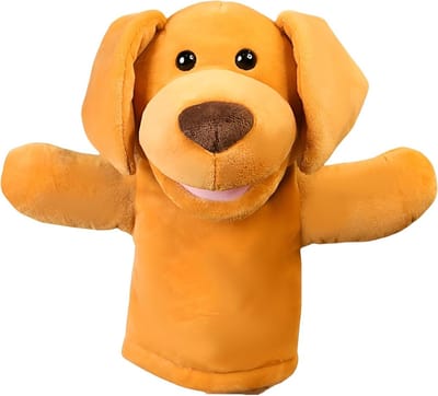 Handpoppen Dierenvrienden - Pluche Poppen - Verhalen Vertellen - Werkende Mond - 25cm - Hond