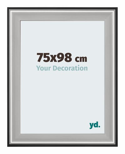 Your Decoration - Puzzellijst 75x98 cm - Zwart Zilver Gepolijst - Puzzellijst 1500-2000 stukjes - Hout Fotolijst - Birmingham