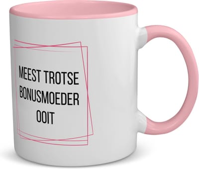 Akyol - meest trotse bonusmoeder ooit koffiemok - theemok - roze - Mama - trotse bonusmoeder - moeder cadeautjes - moederdag - verjaardagscadeau - verjaardag - cadeau - geschenk - kado - gift - moeder artikelen - 350 ML inhoud