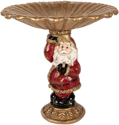 Clayre & Eef Kerstdecoratie Beeld Kerstman 24x19x24 cm Goudkleurig Kunststof