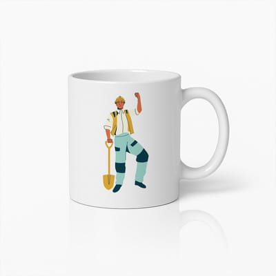 Sterke Bouwvakker Mok – Duurzame Werkman Koffiebeker – Perfect Cadeau voor Bouwers en Ingenieurs