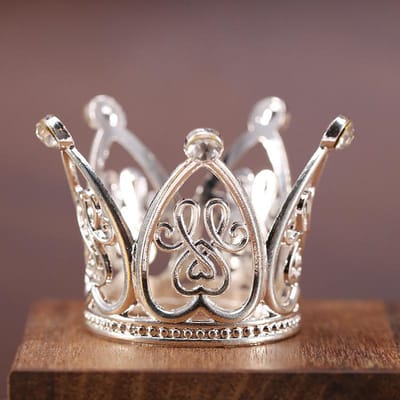 Kleine Metalen Kroon voor Jongens Meisjes Baby Verjaardag Gala Mini Tiara's Haarjuwelen Taart Diadeem Ornamenten Bruiloft Haaraccessoires gray