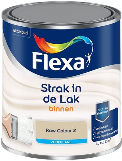 Flexa - Strak In De Lak Binnenlak Zijdeglans - Raw Colour 2 - Mengverf - 1 L
