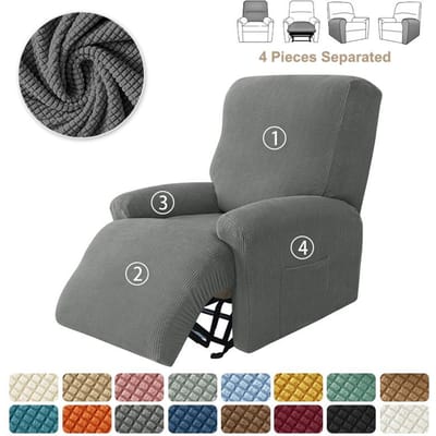 4 Stuks Split Relaxfauteuilhoes voor Woonkamer Relaxstoelhoes Jacquard Fauteuilhoezen Stretch Bankhoezen 1-Zits