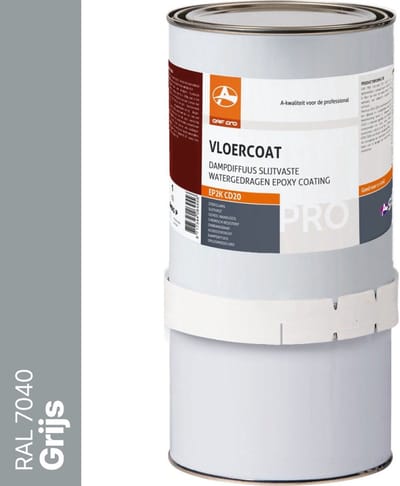 OAF PRO 2K Epoxy Vloercoating CD20 Grijs (RAL 7040) 1 kg - Vloerverf - Slijtvast, naadloos en vloeistofdicht - Eenvoudig Schoon te maken
