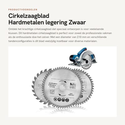 Dailygoods- Cirkelzaagblad Hardmetalen Legering - 3 Stuks - 24/48/60 Tanden - Multifunctioneel - Hoge Hardheid - Duurzaam en Robuust - Zaagblad