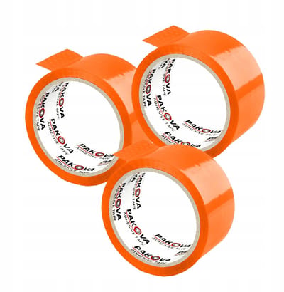 Oranje Verpakkingstape 48mm x 45m - Sterke Acryl Lijm - 3 Rollen