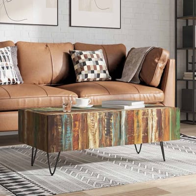 vidaXL - Salontafel - 100x50x38 - cm - massief - gerecycled - hout