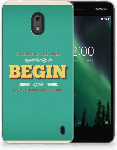 Nokia 2 Siliconen hoesje met naam Quote Begin