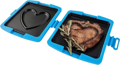 Sandwich Grill - Snack Maker - Kaas Smelten - Opvouwbaar Ontwerp - 18 x 18 x 5 cm - Blauw