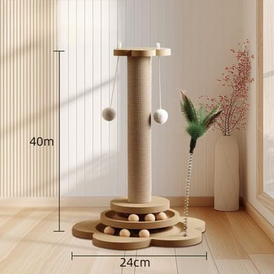 Griffoir pour Chat Résistant à l'Usure et Ne Laissant Pas de Débris Colonne Jouet Taquin pour Chat Hamac pour Chat Arbre à Chat Intégré Jouet pour Chat