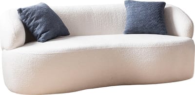 2-zits bank Pien Wit - Bouclé - Breedte 170 cm - Zithoogte 42 cm - Zitdiepte 52 cm - Zitbreedte 150 cm