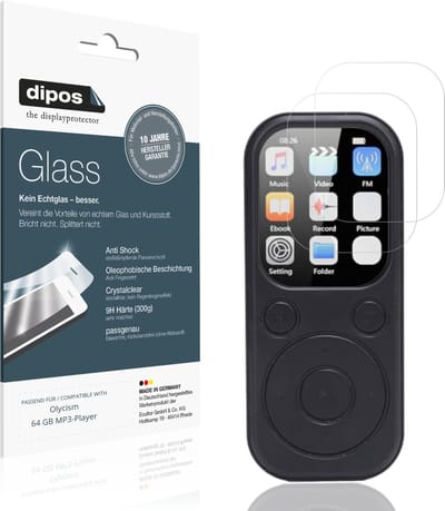 dipos – 2x Pantserfolie geschikt voor Olycism 64 GB MP3-Player | 9H Screenprotector